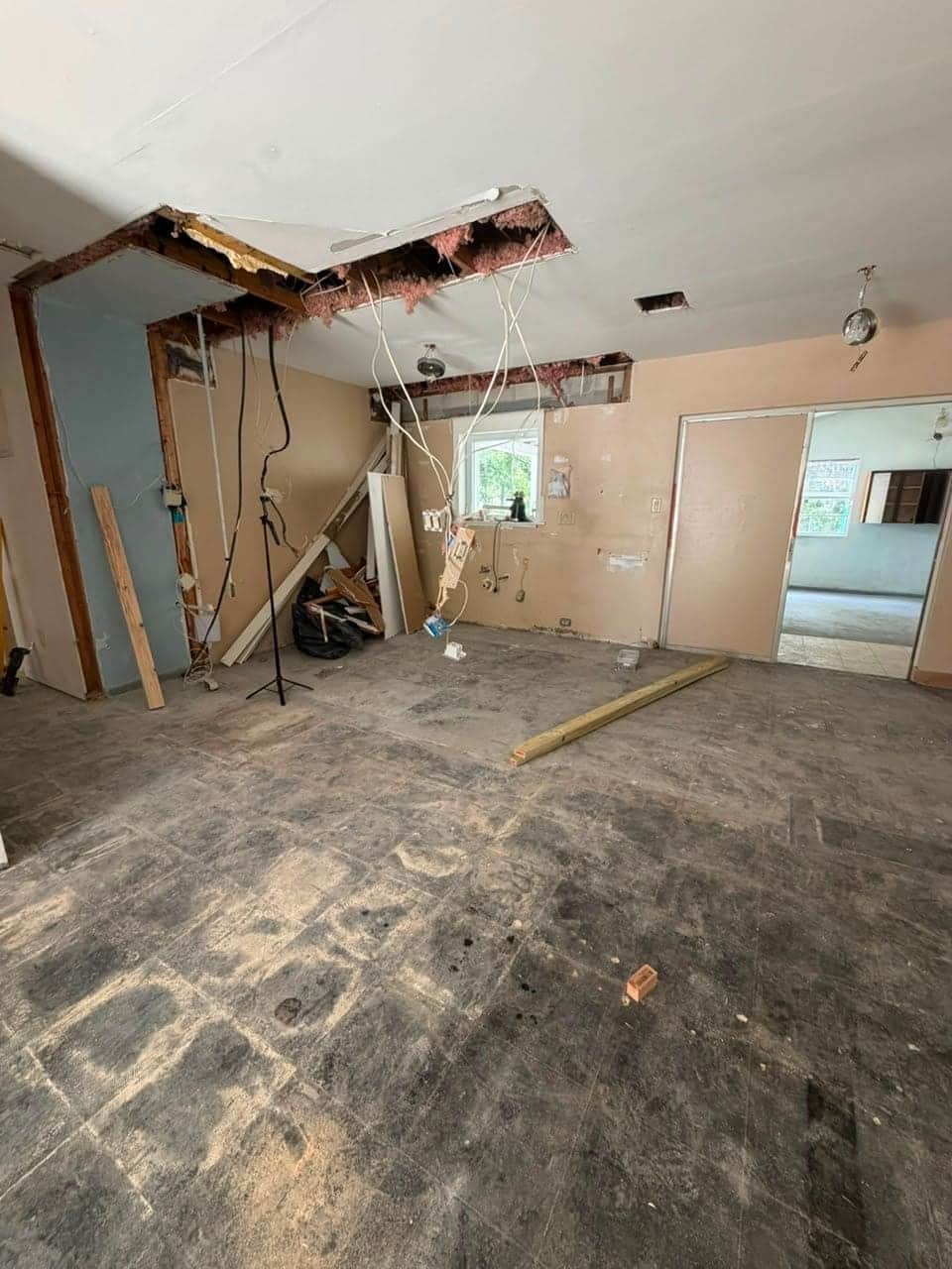 Interior property rehabilitation in progress
